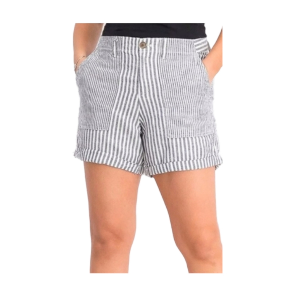 2/$30! GAP Girlfriend Chino Grey and White Striped Shorts